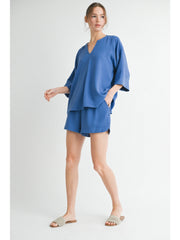 Blue Loungewear Top