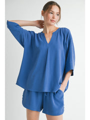 Blue Loungewear Top