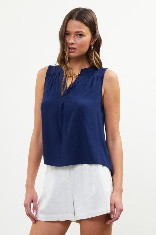 Skies are Blue Navy Sleeveless Top