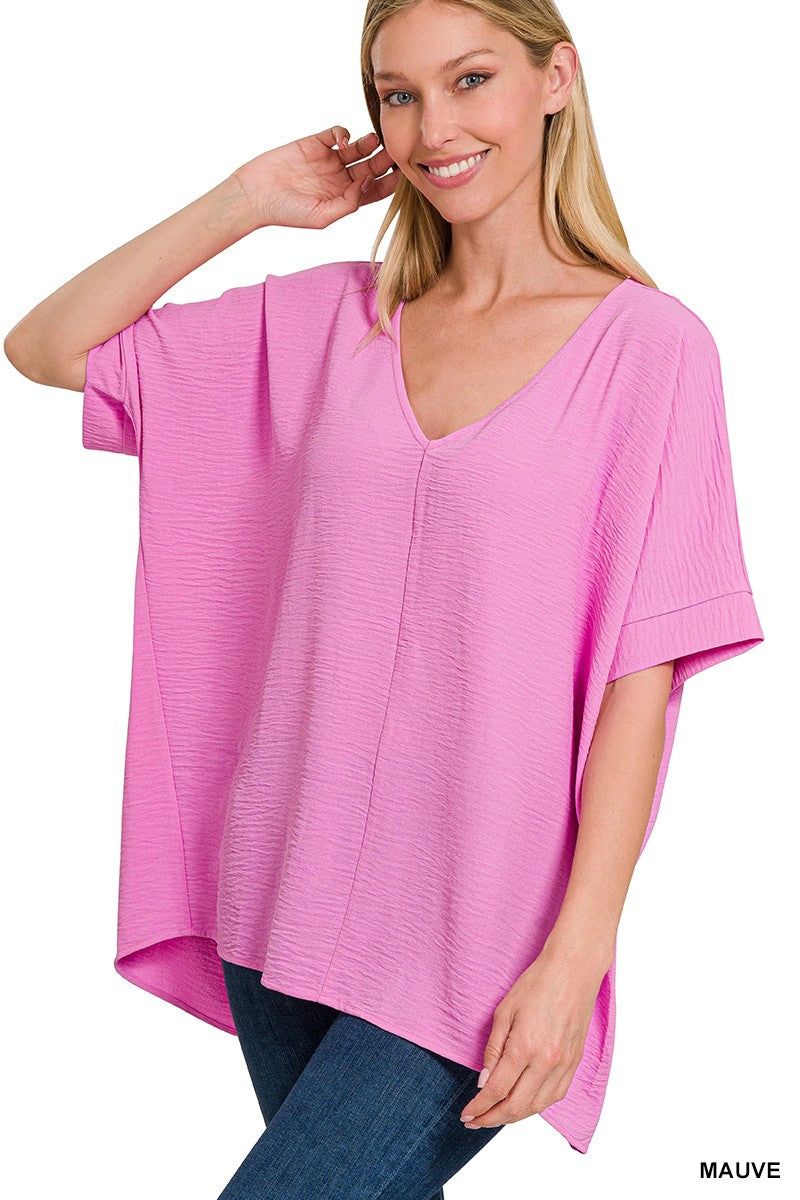 Woven Airflow Dolman Sleeve Top