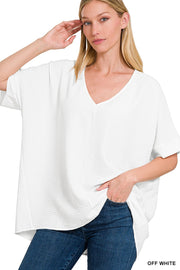 Woven Airflow Dolman Sleeve Top
