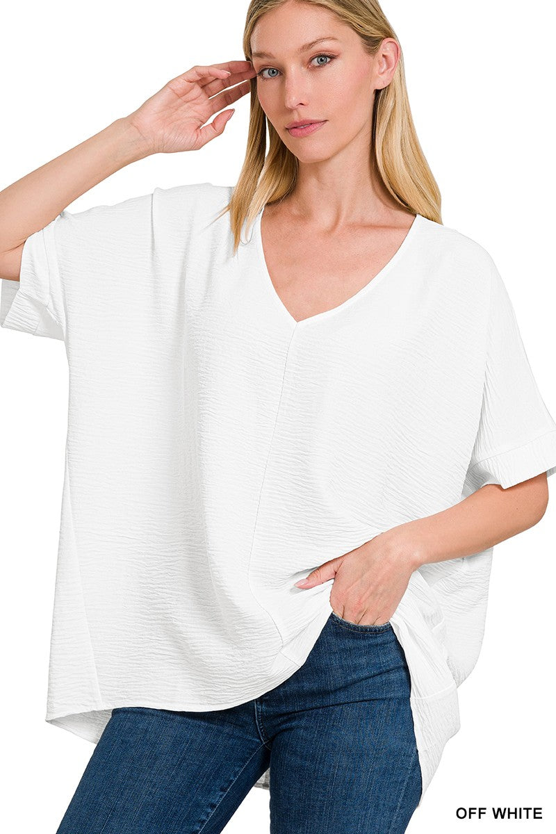Woven Airflow Dolman Sleeve Top