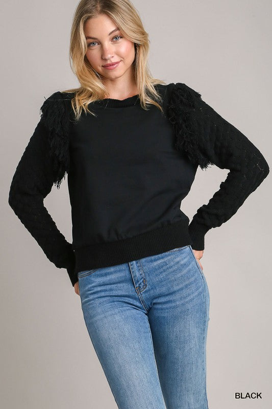Black French Terry Sweater