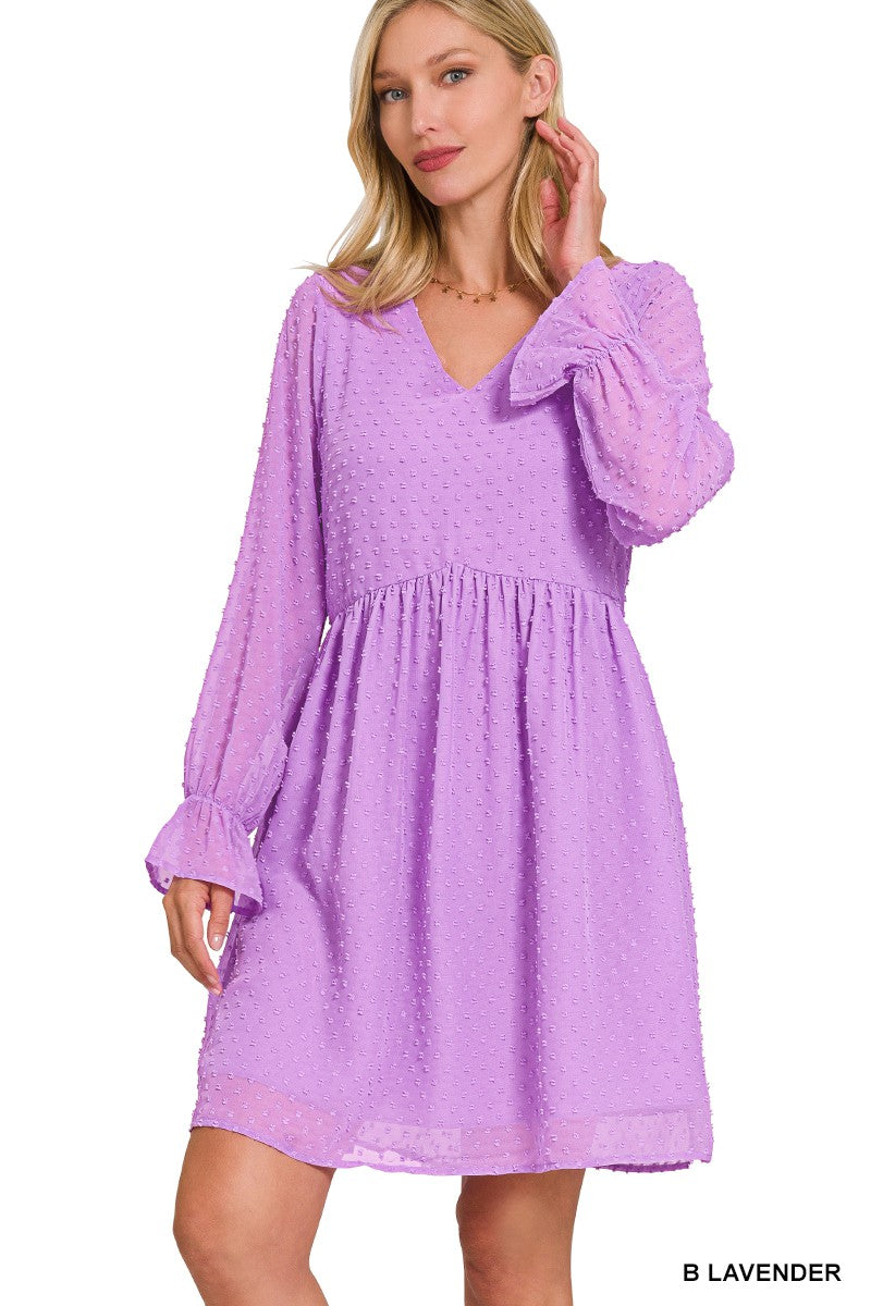Lavender Swiss Dot Dress