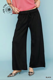 Black On-The-Go Luxe Wide Leg Pants