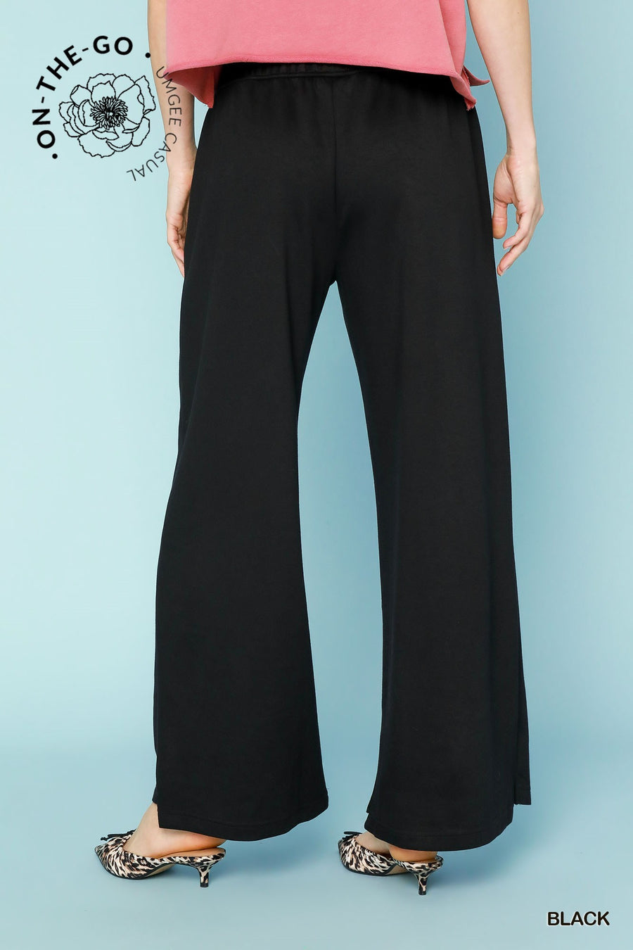 Black On-The-Go Luxe Wide Leg Pants