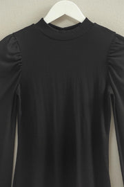 HYFVE Black Puff Sleeve Fitted Top