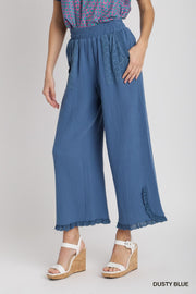 Dusty Blue Cotton Gauze Pants