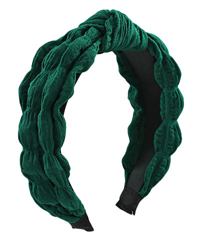 Green Textured Fabric Knotted Headband