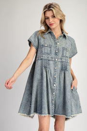 Mineral Washed Mini Dress