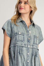 Mineral Washed Mini Dress