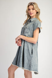 Mineral Washed Mini Dress