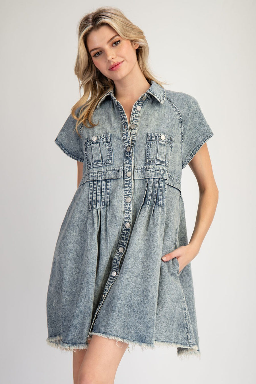 Mineral Washed Mini Dress