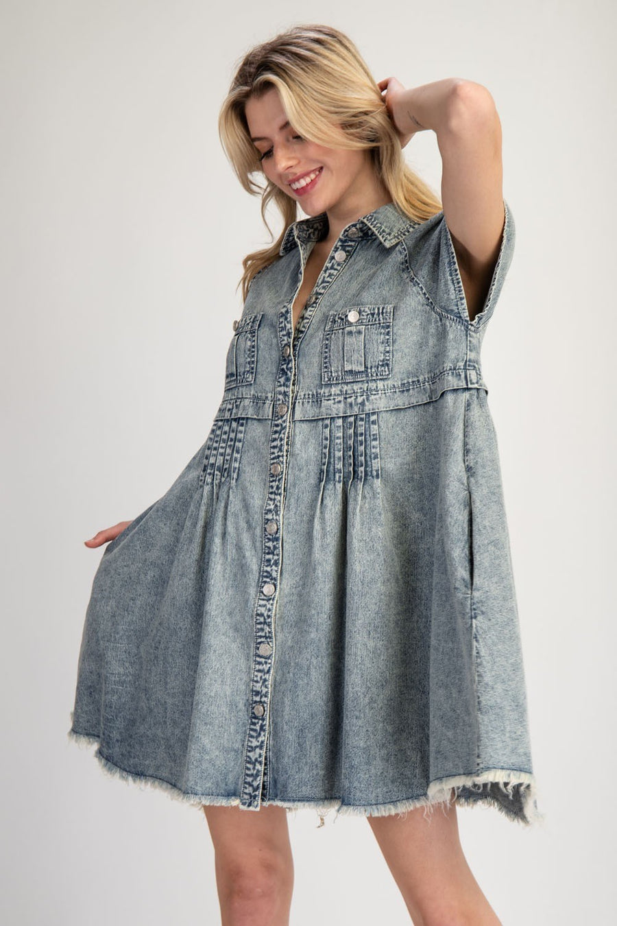 Mineral Washed Mini Dress