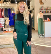 Judy Blue Hunter Green Double Cuff Overalls