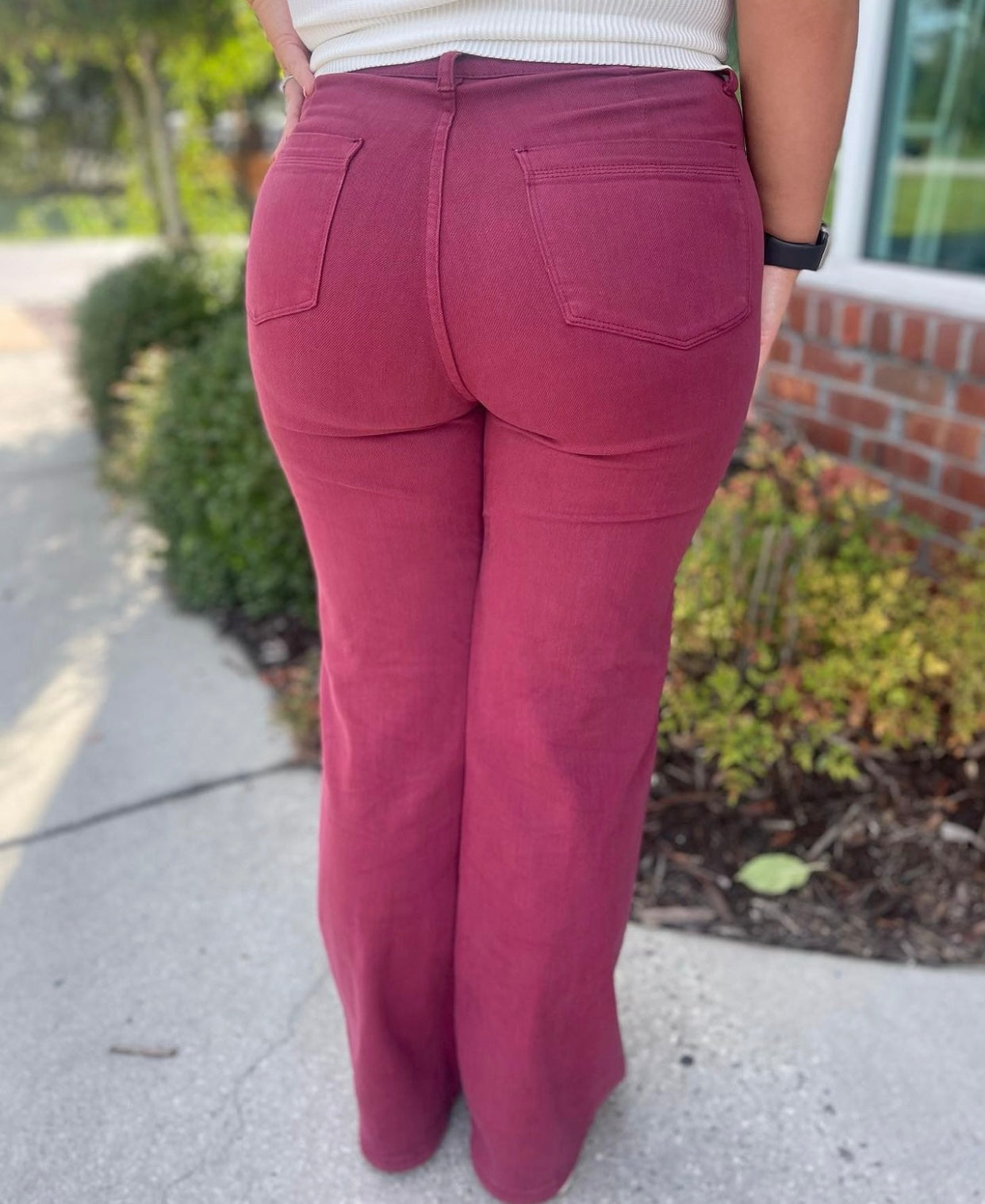 Judy Blue High Waist Burgundy Front Seam Trouser