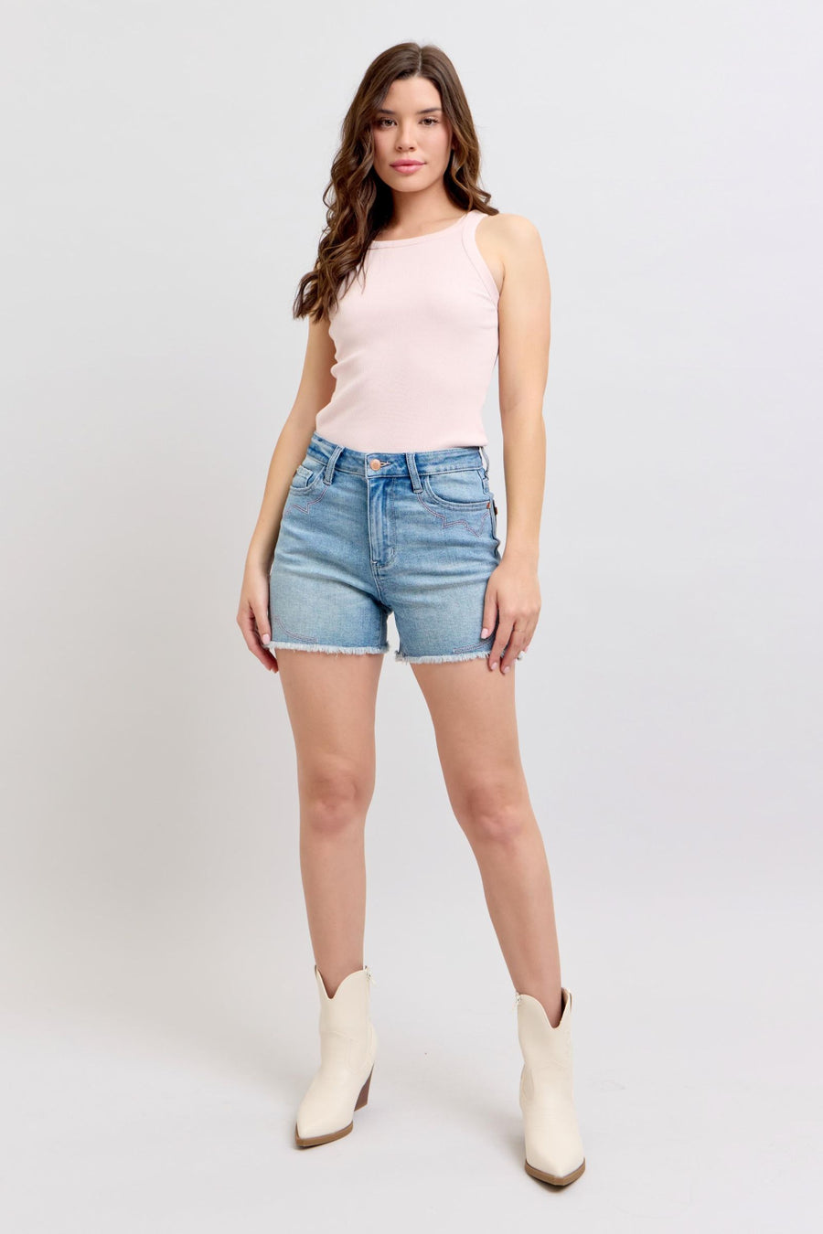 Judy Blue Western Cut Off Shorts