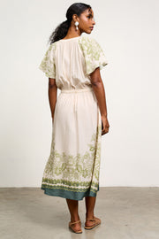 Skies are Blue Olive Print Midi Dress