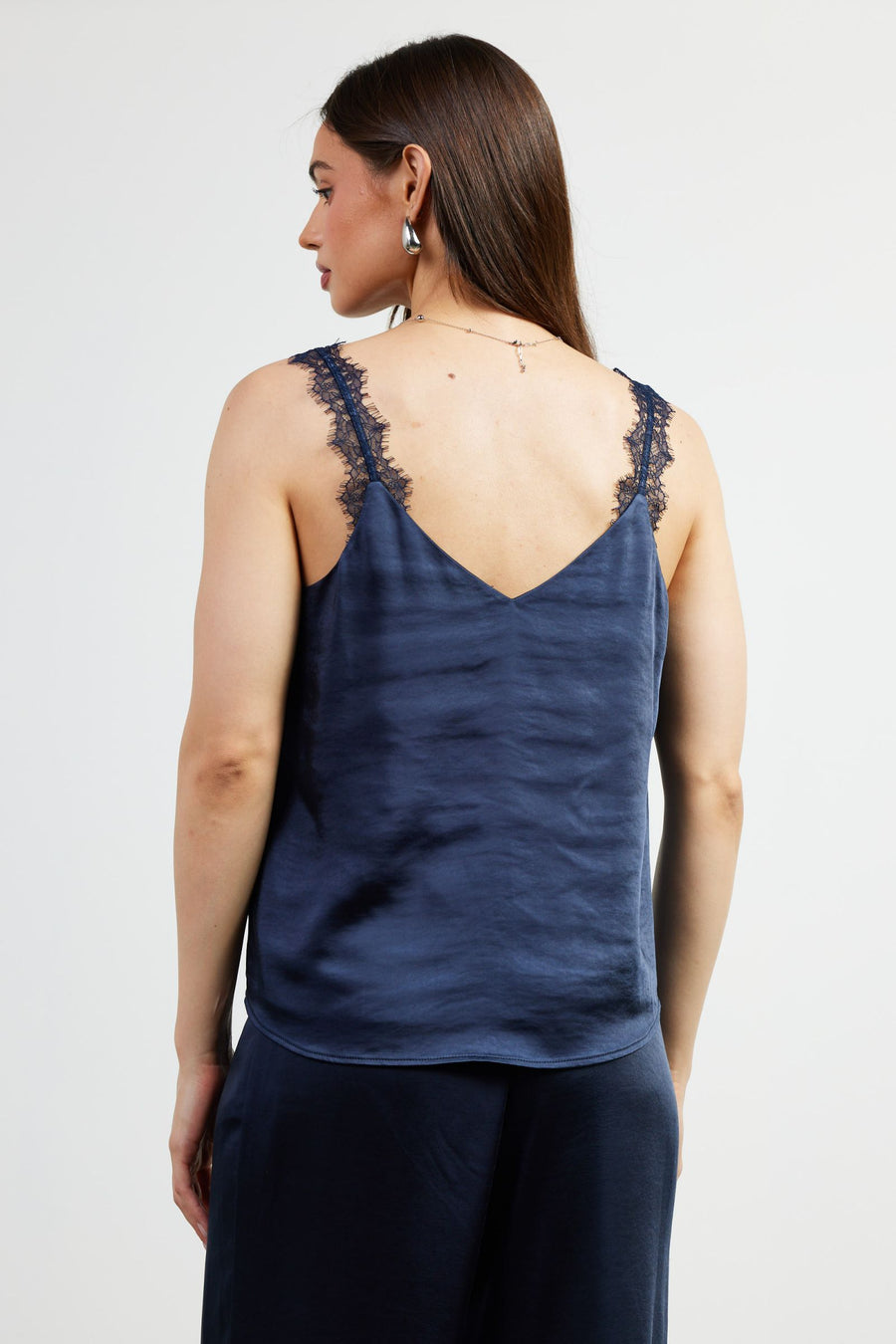 Skies are Blue Lace Trim Cami Top