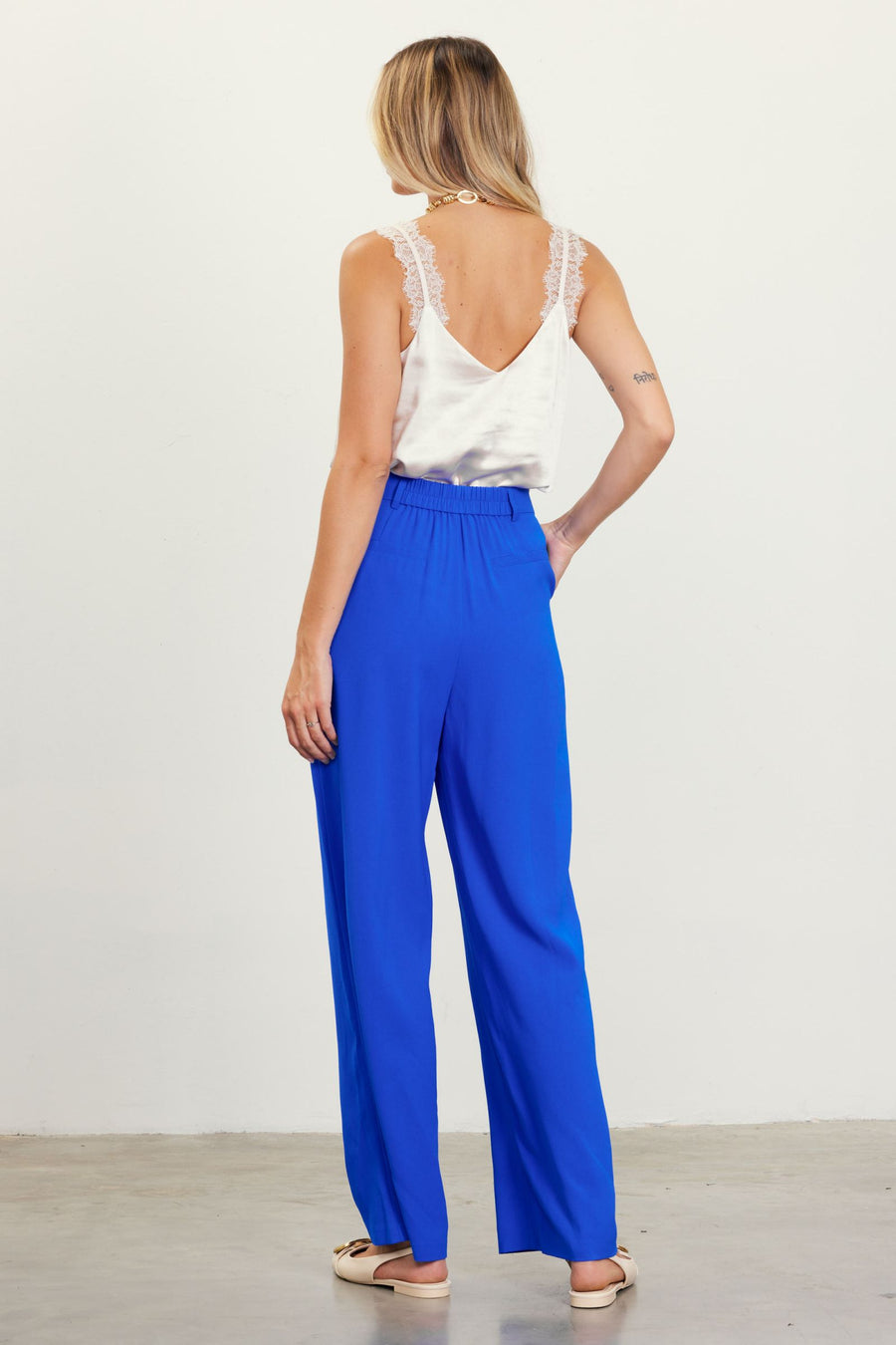 Skies are Blue Lace Trim Cami Top