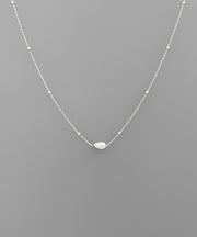 Pearl Pendant Brass Necklace