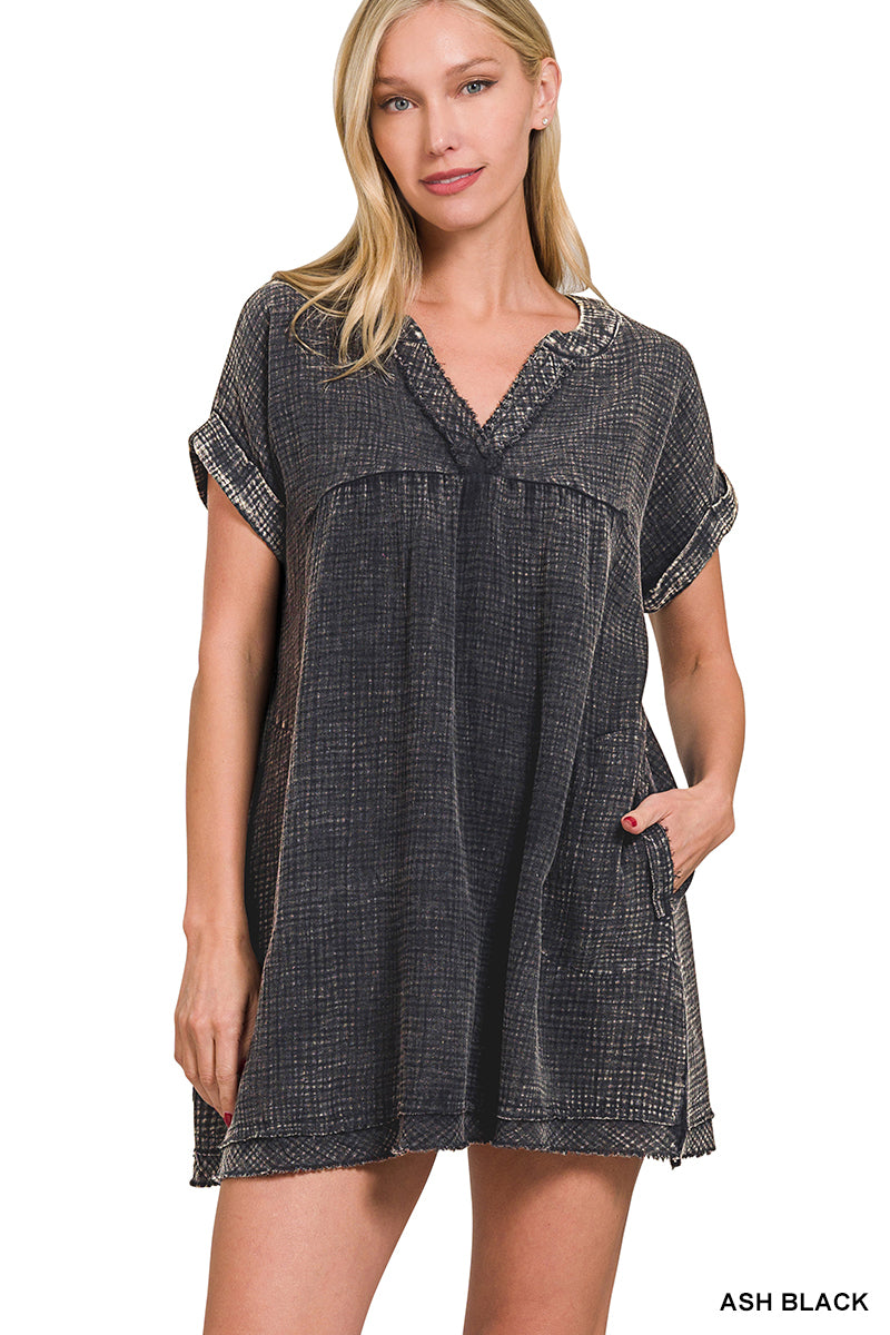 Ash Black Cotton Dress