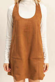 HYFVE Camel Suede Shift Dress