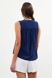 Skies are Blue Navy Sleeveless Top