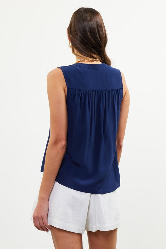 Skies are Blue Navy Sleeveless Top