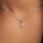 Brenda Silver Shiny Cross Necklace