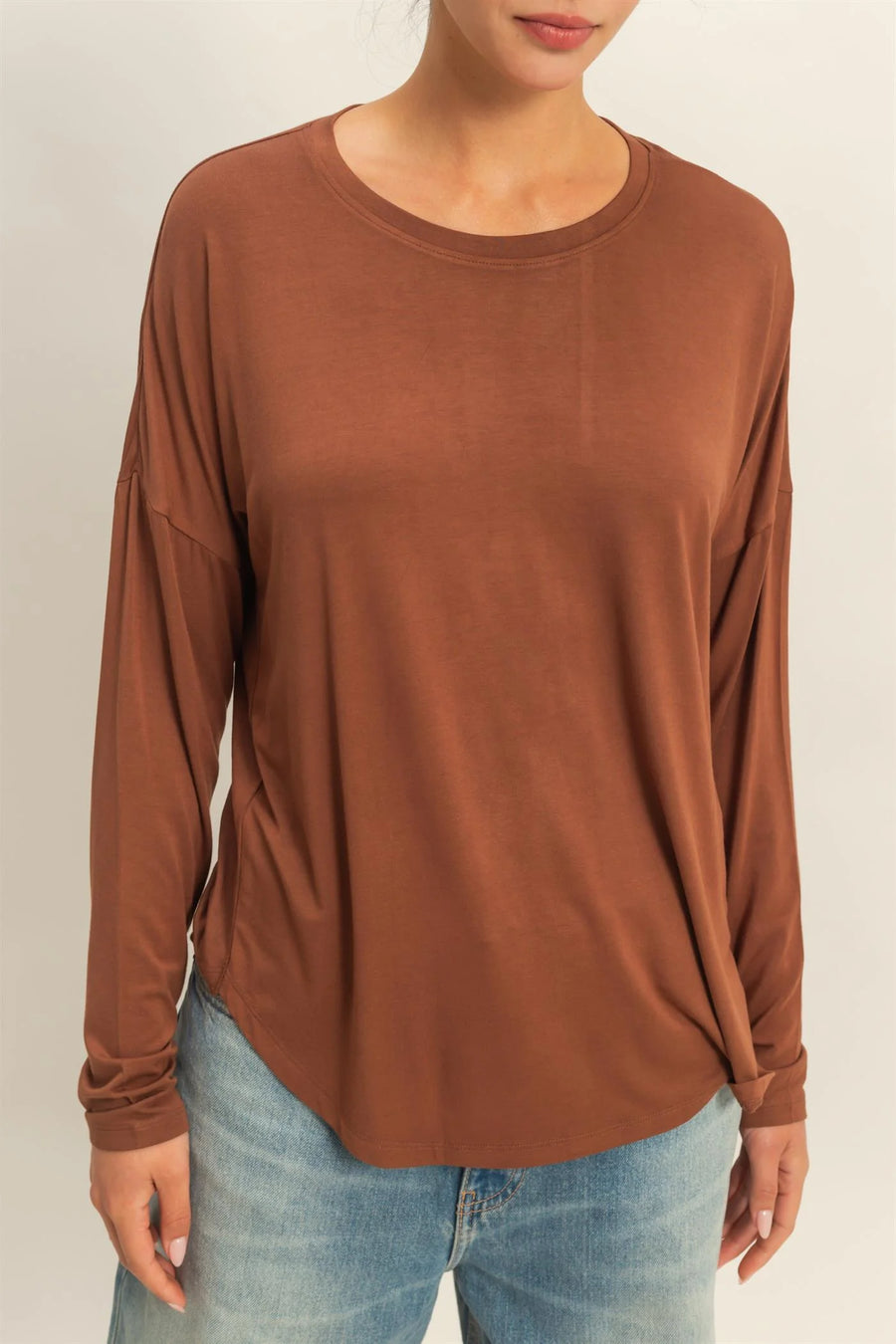 Double Zero Chestnut Long Sleeve Top