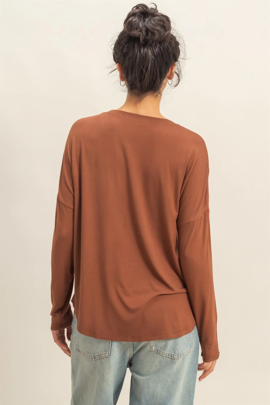 Double Zero Chestnut Long Sleeve Top