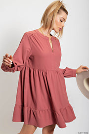 Dusty Rose Ruffle Dress