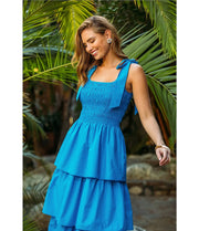 Skies Are Blue Capri Poplin Maxi Dress