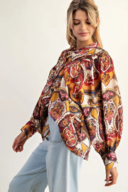 Ruby Amber Bubble Sleeve Top