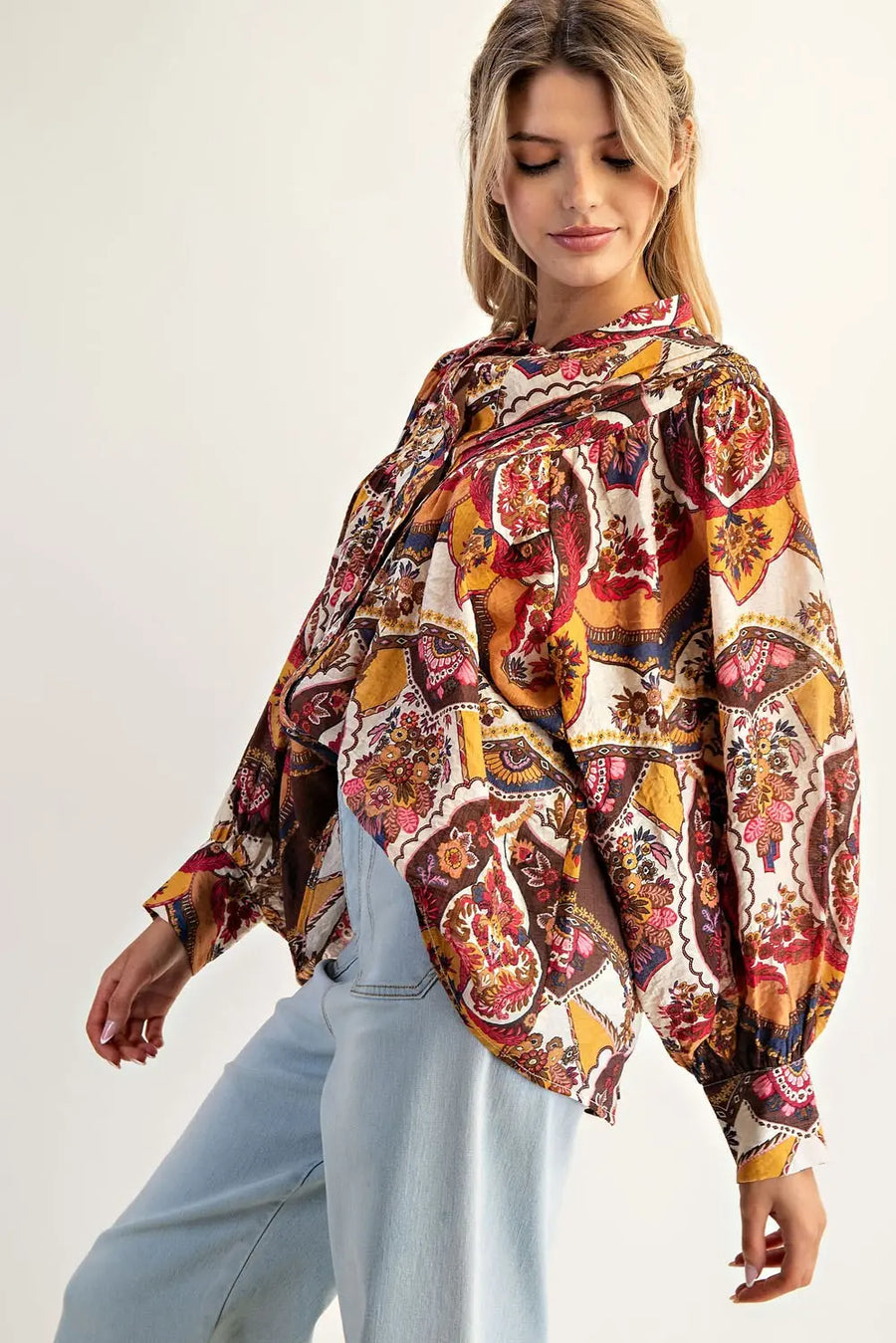 Ruby Amber Bubble Sleeve Top