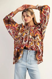Ruby Amber Bubble Sleeve Top
