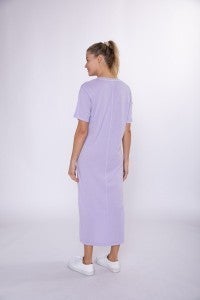 Orchid Maxi T-Shirt Dress with Side Slits