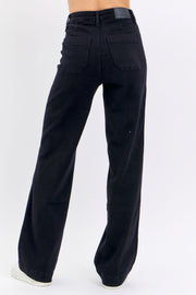 Judy Blue Black Patch Pocket Straight Jeans