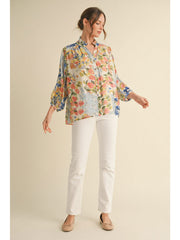 Floral Print Chiffon Top