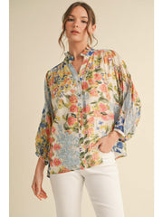 Floral Print Chiffon Top