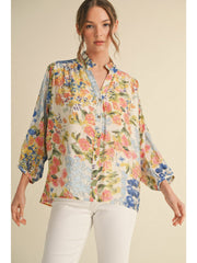 Floral Print Chiffon Top