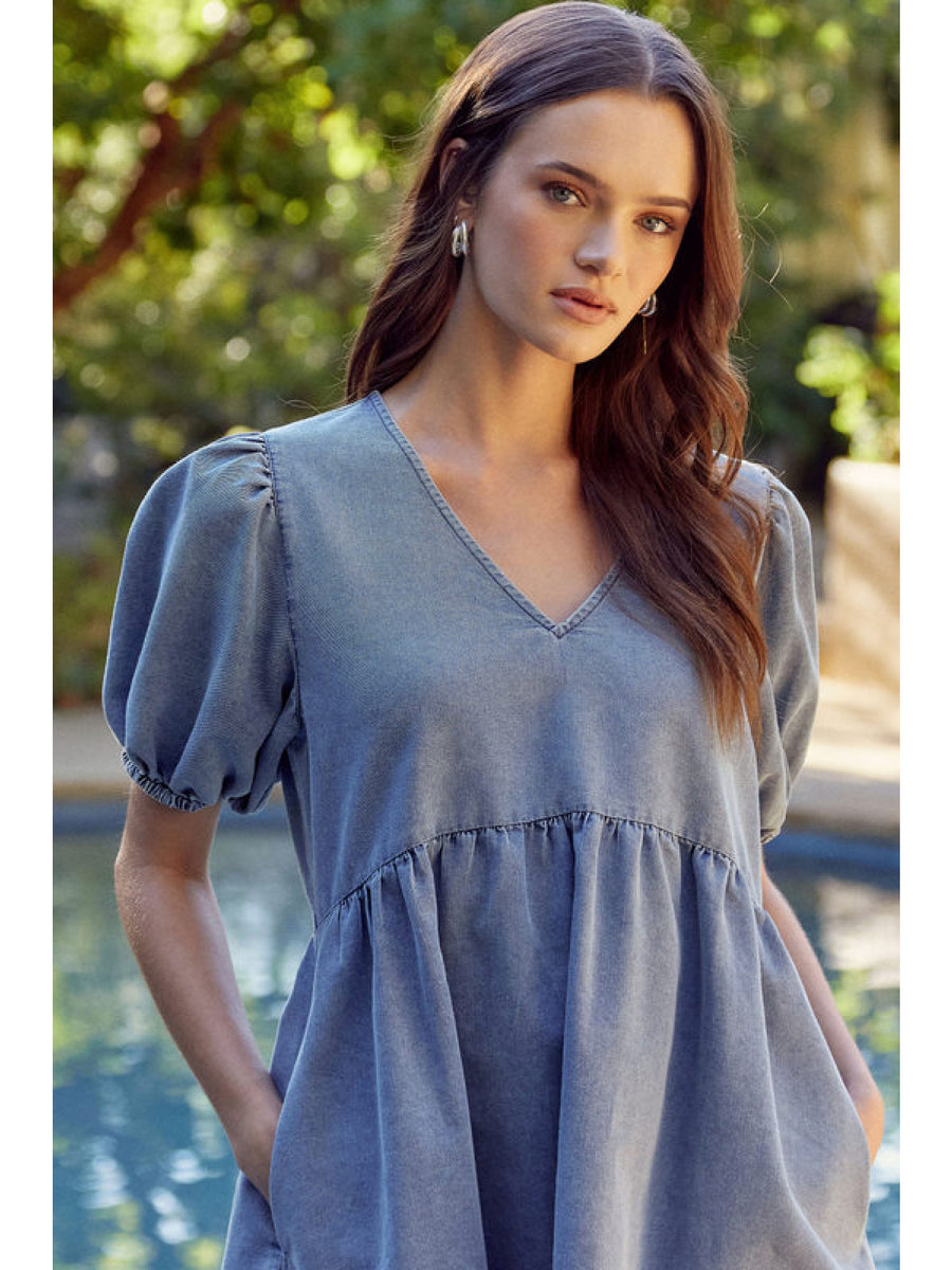 Denim Babydoll Dress