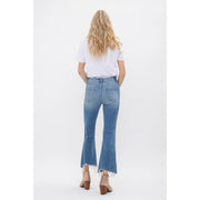 MICA Moscato High Rise Crop Flare with Raw Hem