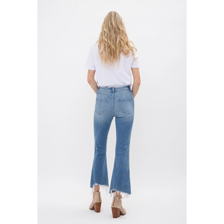 MICA Moscato High Rise Crop Flare with Raw Hem