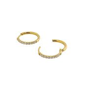 Brenda Grands Waterproof Gold 18mm Diamond Hoops