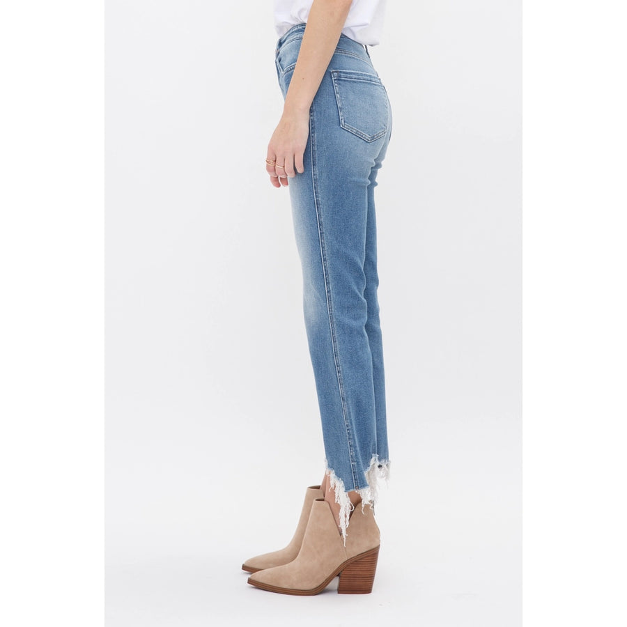 MICA Moscato High Rise Crop Flare with Raw Hem