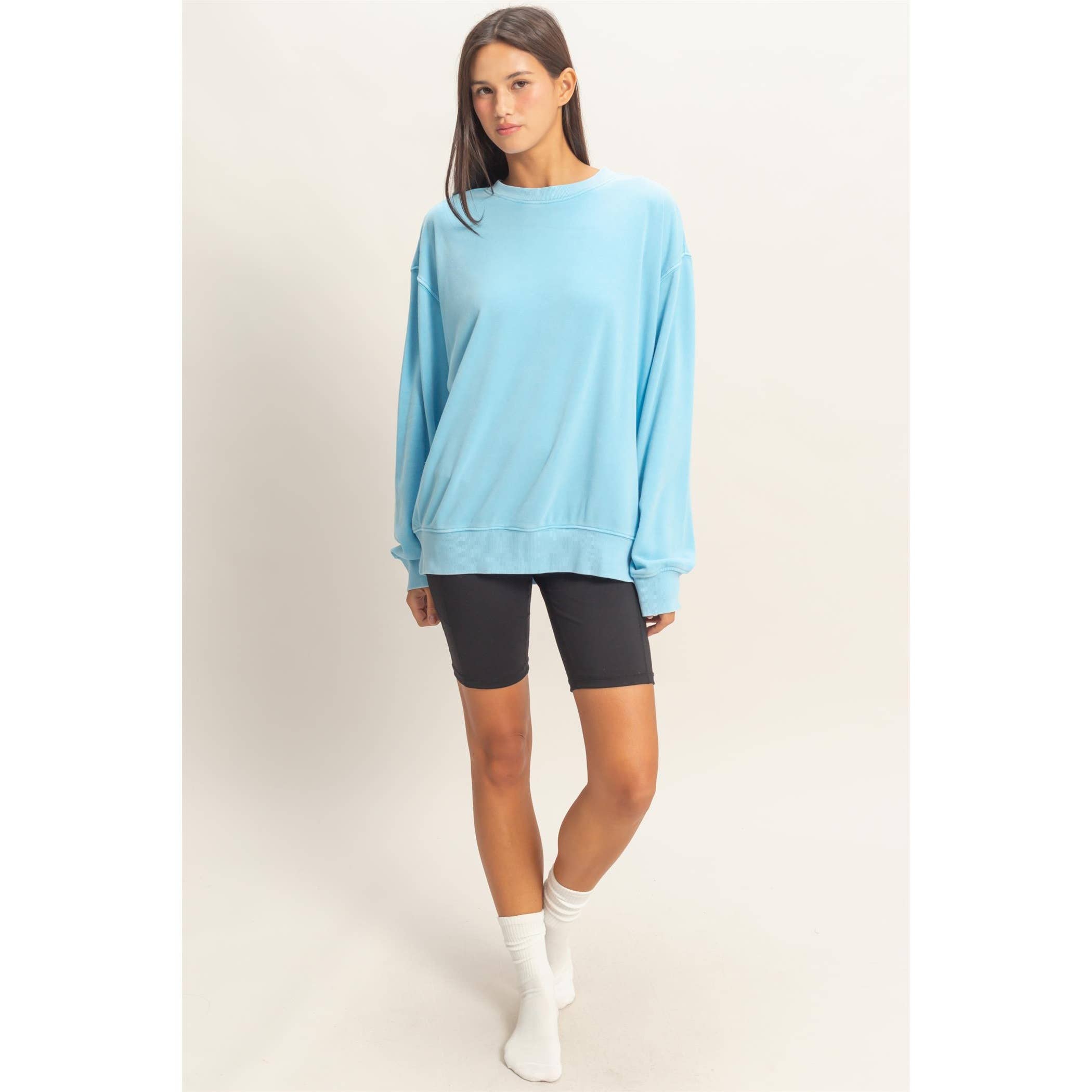 Double Zero Blue Mineral Washed Sweatshirt