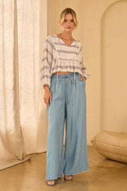Skies Are Blue Washed TENCEL Embroidered Pants