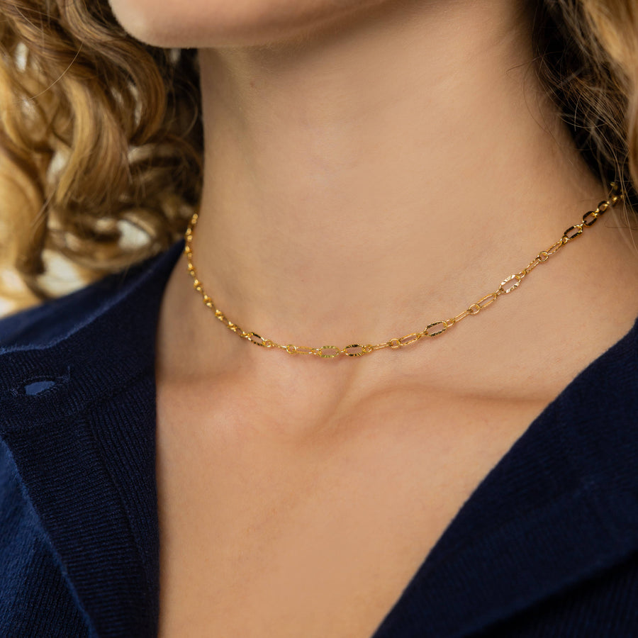 Brenda Grands 18K Gold Modern Paperclip Necklace